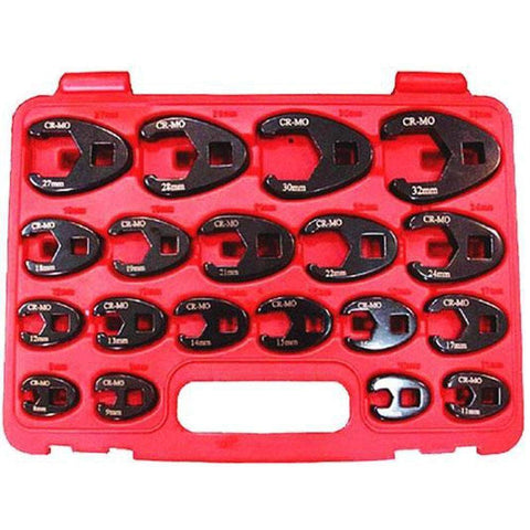 AuzGrip AuzGrip A84801 19 Piece 3/8'' & 1/2'' Square Drive Crowfoot Impact Wrench Set
