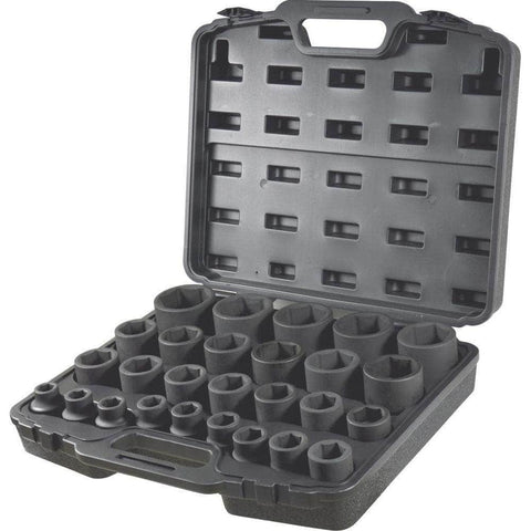 AuzGrip AuzGrip A86604 27 Piece Metric 6 Point 3/4" Square Drive Impact Socket Set
