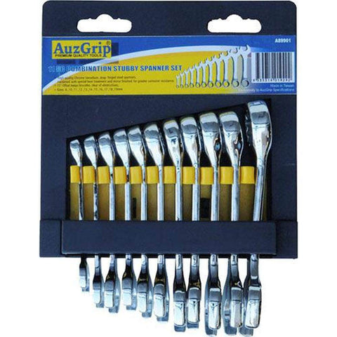 AuzGrip AuzGrip A89901 11 Piece Metric Stubby Combination Spanner Set