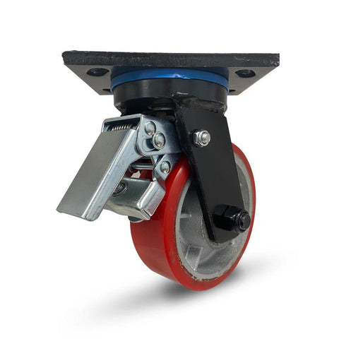 Grip 41954 200mm 1400kg Heavy Duty Poly Cast Iron Swivel Castor with Brake