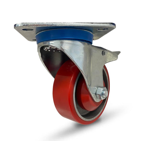Grip 41999 125mm 250kg Poly Moulded Aluminium Core Swivel Castor with Brake