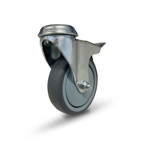 Grip 42003 50mm 40kg Institutional Grey TPR Swivel Castor with Brake & Bolt Hole