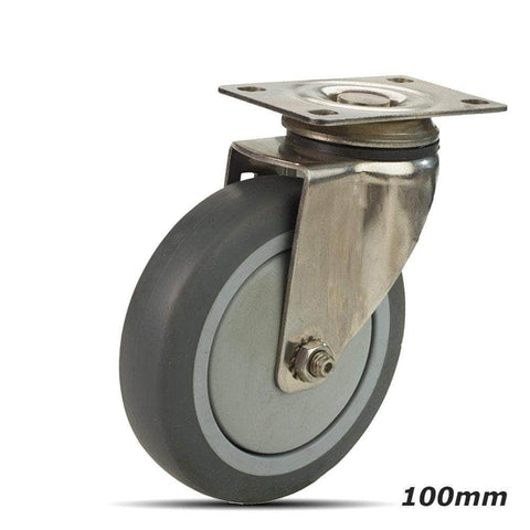Grip Grip 42009 100mm 100kg Institutional Grey TPR Swivel Castor