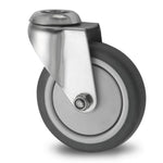 Grip Grip 42011 100mm 100kg Institutional Grey TPR Swivel Castor with Brake & Bolt Hole