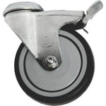 Grip Grip 42015 125mm 130kg Institutional Grey TPR Swivel Castor with Brake & Bolt Hole