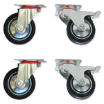 Grip Grip 42023BD 4 Piece 100mm Rubber Mould Steel Core Swivel Castor Set with Brakes