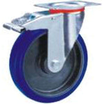 Grip 42069 200mm 280kg Blue Elastic Rubber Swivel Castor with Brake