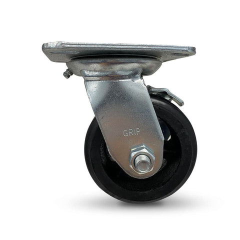 Grip 42080 100mm 150kg Rubber Moulded Cast Iron Swivel Castor with Brake