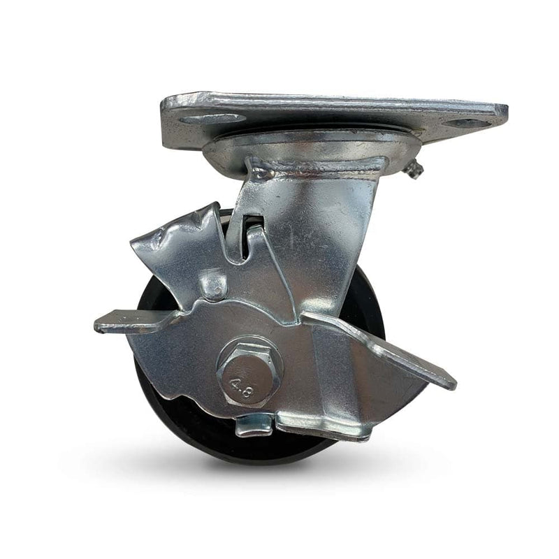 Grip 42080 100mm 150kg Rubber Moulded Cast Iron Swivel Castor with Brake