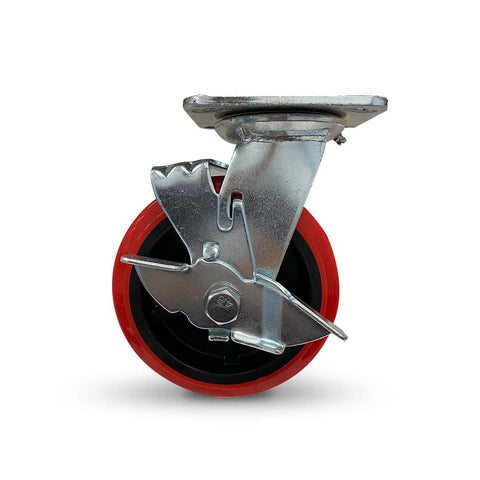 Grip 42093 100mm 230kg Poly Moulded Poly Core Swivel Castor with Brake