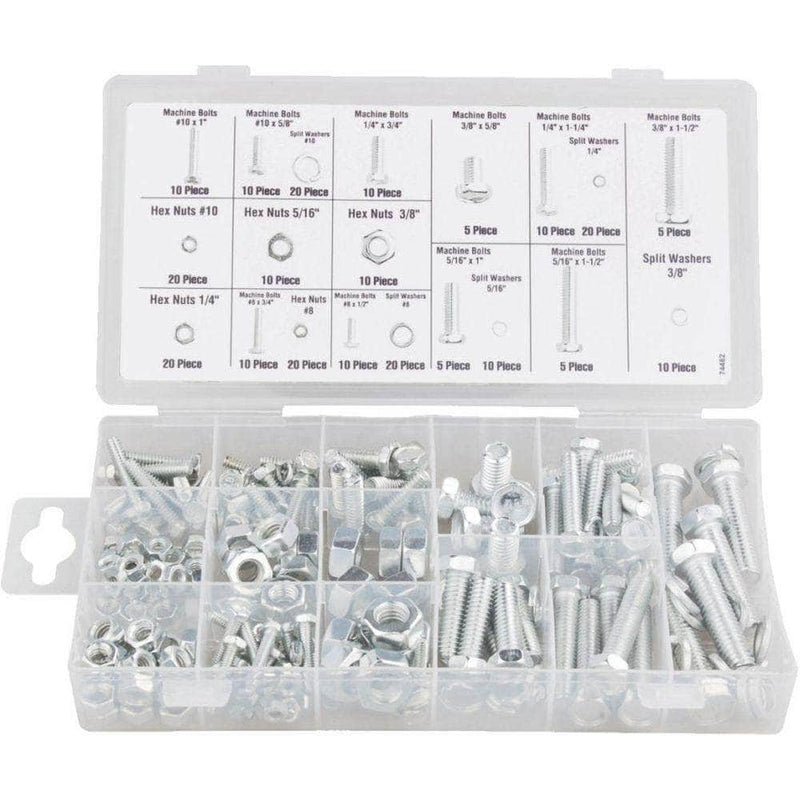 Grip Grip 43163 240 Piece SAE Carbon Steel Zinc Plated Nut & Bolt Assortment Set