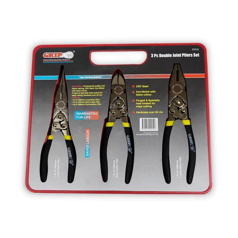 Grip Grip 57015 3 Piece 200mm (8") Double Joint Steel Plier Set
