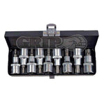 Grip Grip 71025 9 Piece T20-T60 1/2" Square Drive E-Torx Bit Socket Set