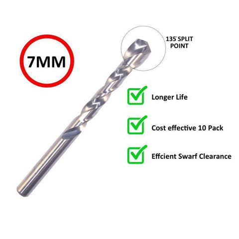 Insize Insize IN0023 5 Piece 7mm Heavy Duty HSS M2 Drill Bit Set