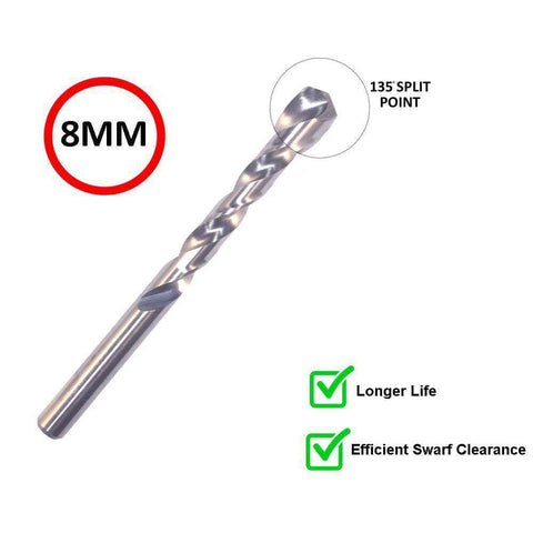 Insize Insize IN0025 5 Piece 8mm Heavy Duty HSS M2 Drill Bit Set