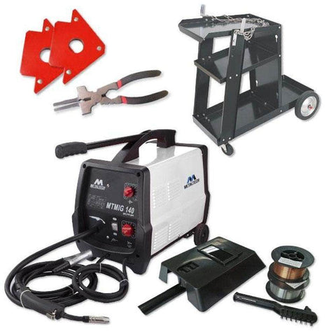 MetalTech MetalTech MTMIG140 140A Gas & Gasless MIG Welder Kit with Trolley