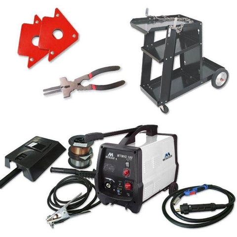 MetalTech MetalTech MTMIG180 180A Gas & Gasless MIG Welder Kit with Trolley