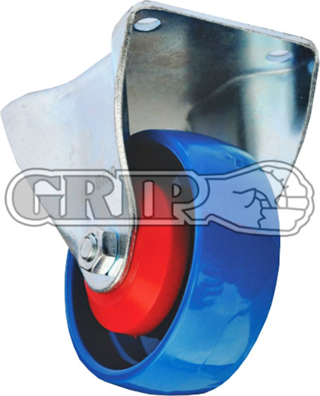 41983 - Grip 125mm 250kg Blue Nylon Wheel Castor Fixed Plate