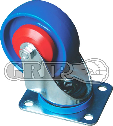 41984 - Grip 125mm 250kg Blue Nylon Wheel Castor Swivel Plate