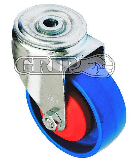 41986 - Grip 125mm 250kg Blue Nylon Wheel Castor Swivel Bolt Hole