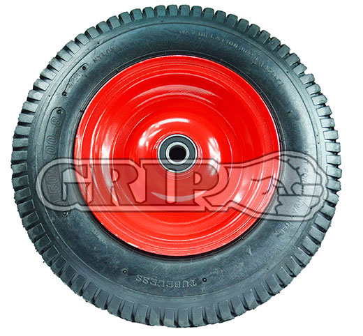 52107 - Grip 400mm 180kg Steel Centered Pneumatic Wheel 1" Axle Diameter