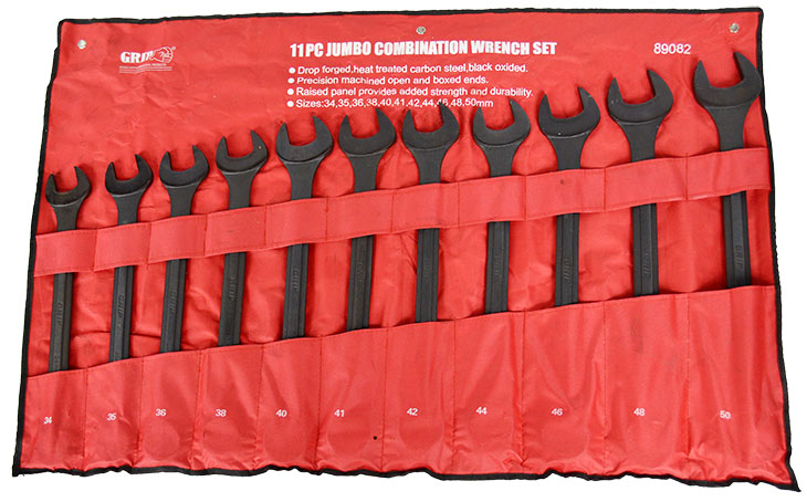 89082 - 11 PC Open End and Ring Combination spanner Set MM